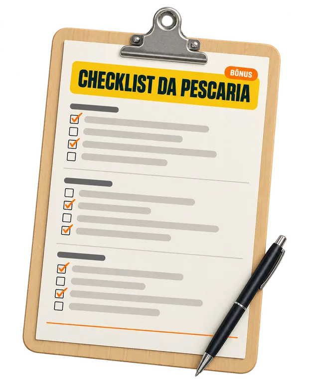 Mockup do bônus Checklist da Pescaria